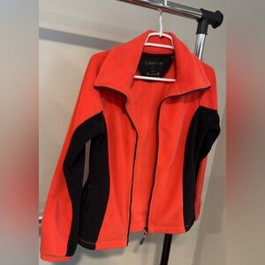 Calvin Klein Women's Coral and Black Fleece Jacket